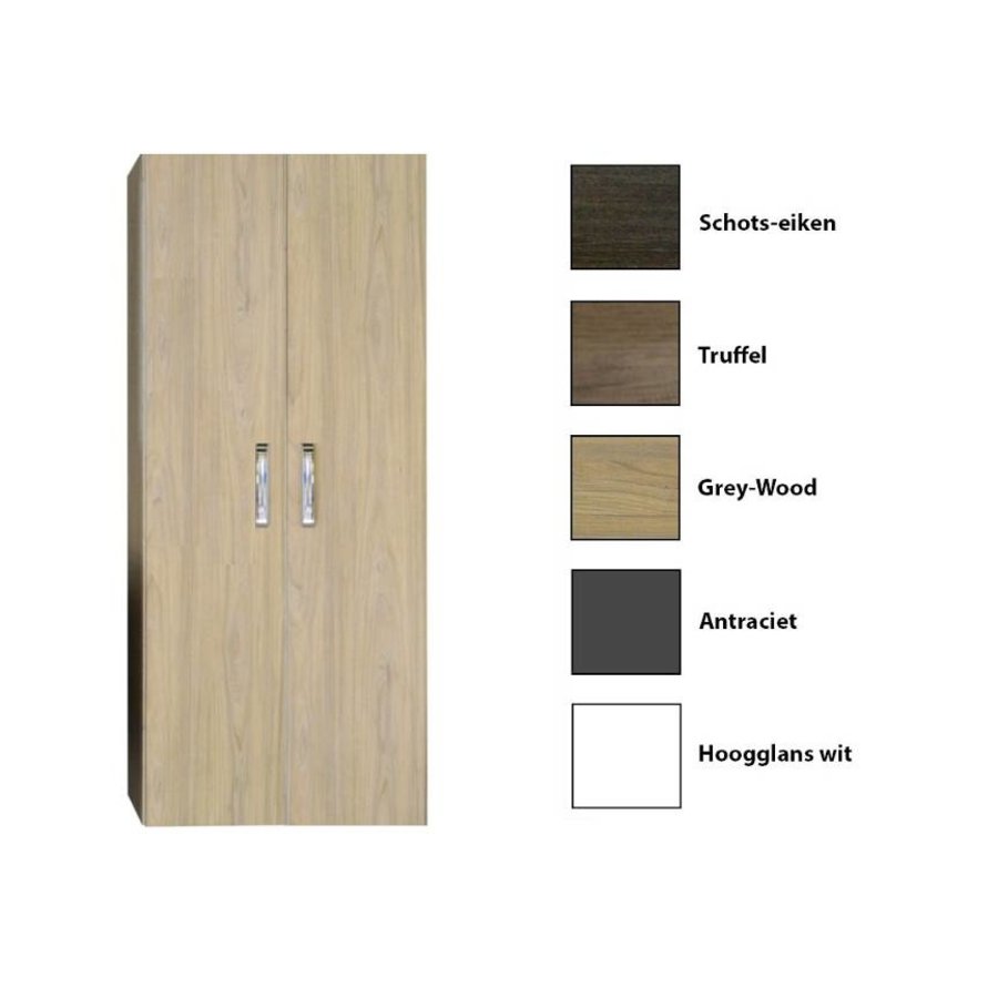 Kolomkast Dubbel Sanicare Soft-Closing Deuren Chromen Greep 160x67x32 cm Antraciet