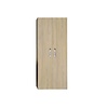 Sanicare Kolomkast Dubbel Sanicare Soft-Closing Deuren Chromen Greep 160x67x32 cm Grey-Wood