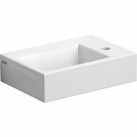 Fontein Clou Flush 2 36x24.5x9cm Keramiek Glans Wit (Met Kraangat Rechts)