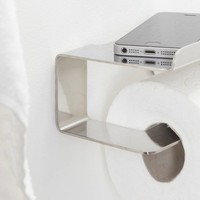 Toiletrolhouder met Plateau Tiger Colar RVS Gepolijst