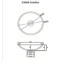 Opbouw Waskom Ideavit Solidfox 35x9 cm Solid Surface Mat Wit