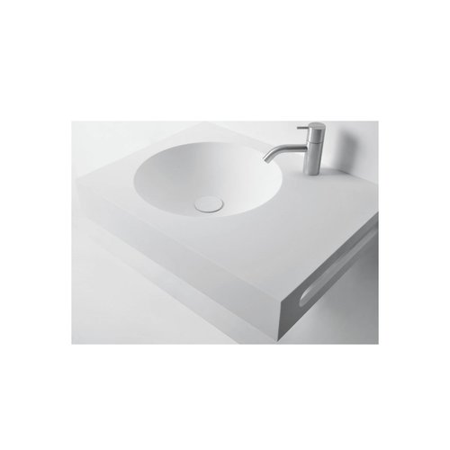 Wastafel Ideavit Solidnext 60x45x10 cm Inclusief Handdoekhouder Solid Surface Mat Wit 
