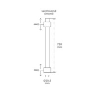 Glijstang VM Keri 72cm Exclusief Garnituur Chroom