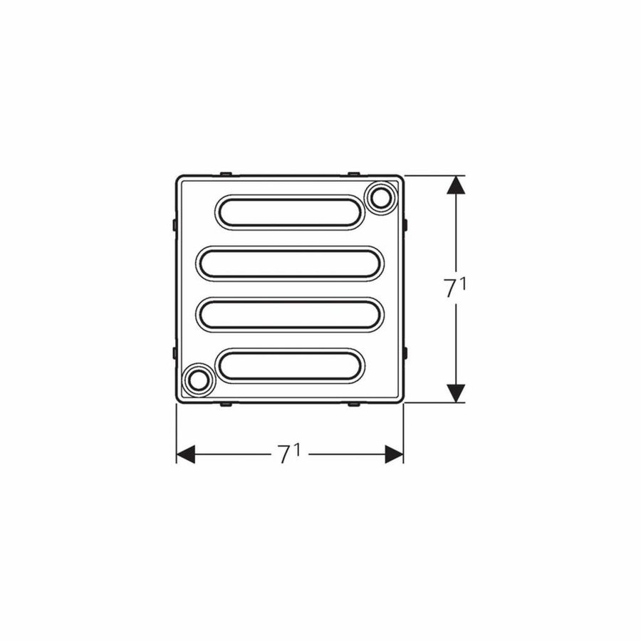 Putrooster Geberit voor Doucheput Vloer Vergrendbaar 7.1x7.1 cm RVS