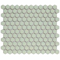Mozaïek Barcelona 26x30 cm Geglazuurd Porselein Hexagon Glanzend Licht Groen (Prijs Per m2)
