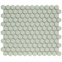 Mozaïek Barcelona 26x30 cm Geglazuurd Porselein Hexagon Glanzend Licht Groen (Prijs Per m2)