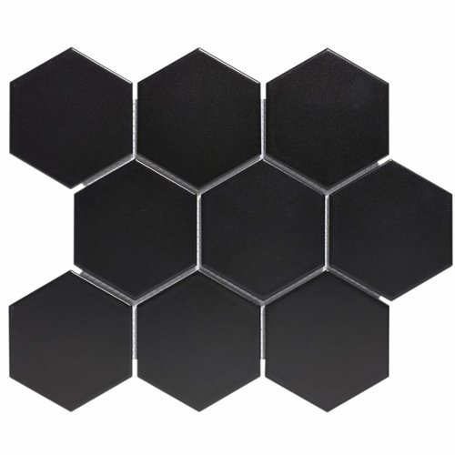 Mozaïek Barcelona 25.6x29.6 cm Geglazuurd Porselein Hexagon Mat Wit (Prijs Per m2) 