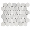 The Mosaic Factory Mozaïek Barcelona 28.1x32.5 cm Geprint Porselein Hexagon Mat Carrara Wit (Prijs Per m2)
