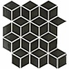 The Mosaic Factory Mozaïek Paris 26.6x30.5 cm Geglazuurd Porselein, Cubic En Glanzend Zwart (Prijs Per m2)