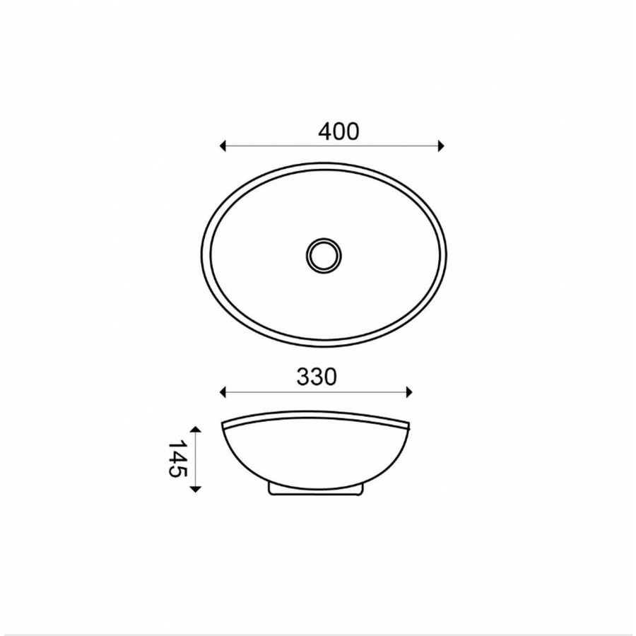 Opbouw Waskom Wiesbaden Barco 40x33x14,5 cm Keramiek Mat Zwart