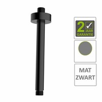 AQS Douchearm Luxe Rond Plafondbevestiging 20cm Mat Zwart