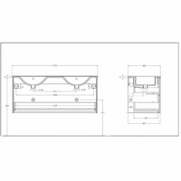 Badkamermeubel Solid Surface AQS Stockholm 120x46 cm Rechts Wood Dark Brown (met 1 kraangat)
