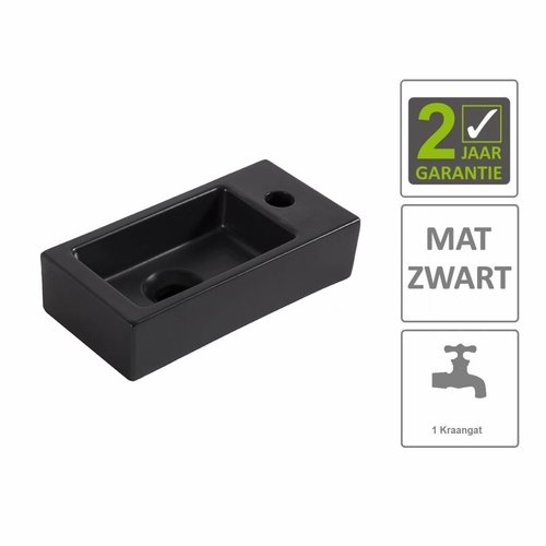 AQS Fontein Rino Mini Rechts 36x18x9 cm Mat Zwart 