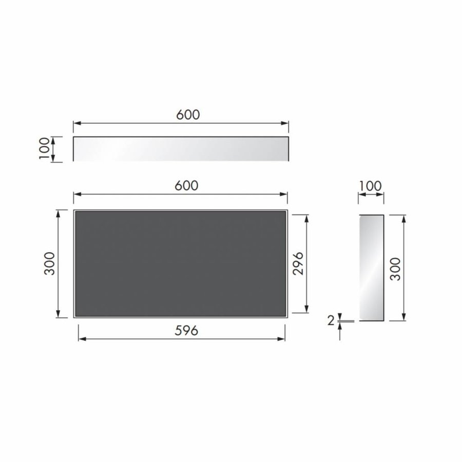 In Of Opbouwnis Looox CBoX Rechthoek 60x30x10 Wit