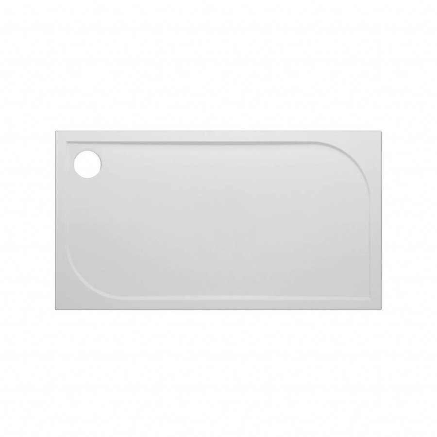 Douchebak VM Go Argon 100x80x3cm Polybeton Rechthoek Wit Sanitair Coating