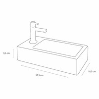 Fonteinset Differnz Helios Links 37.5x18.5x9.5 cm Keramiek Wit (inclusief kraan sifon en afvoer)