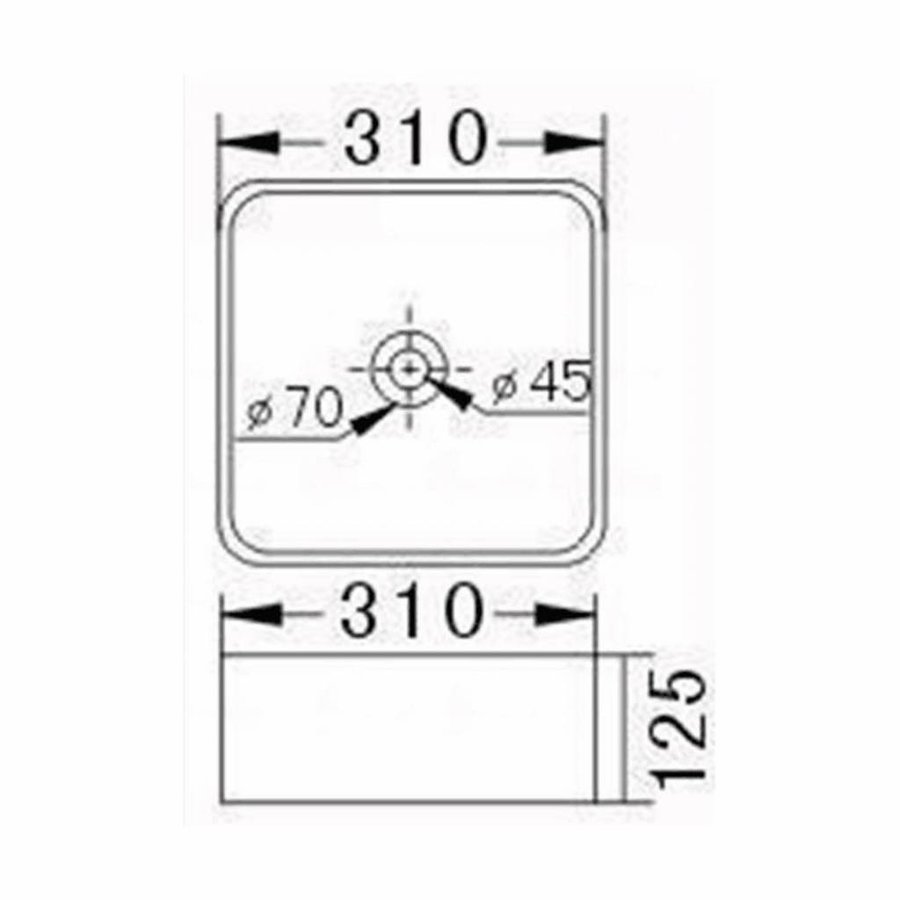 Opbouw Wastafel Best Design Bissel 31x31x12.5 cm Keramiek Wit