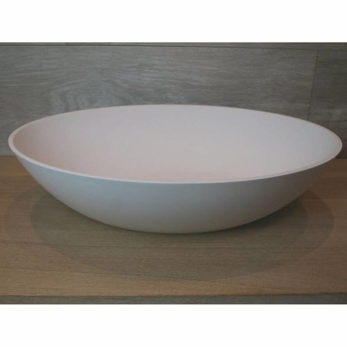 Waskom Luca Sanitair Ovaal 57x40x14cm Solid Surface 8mm Dik Mat Wit 