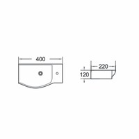 Fontein Luca Sanitair Rechts 40x22x12cm Keramiek Wit (Met kraangat)