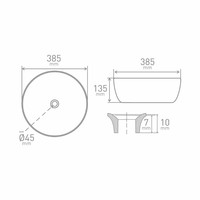 Opbouw Waskom VM Go Adonis 38x38x13.5 cm Porselein Wit