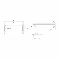 VM GO Isifix Ligbad 160x70cm Plaatstaal 40cm Diep Inclusief Potenstel