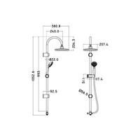 Regendouche Opbouwset Schütte Galaxis LED-Verlichting Drie Kleuren Stortdouche Chroom