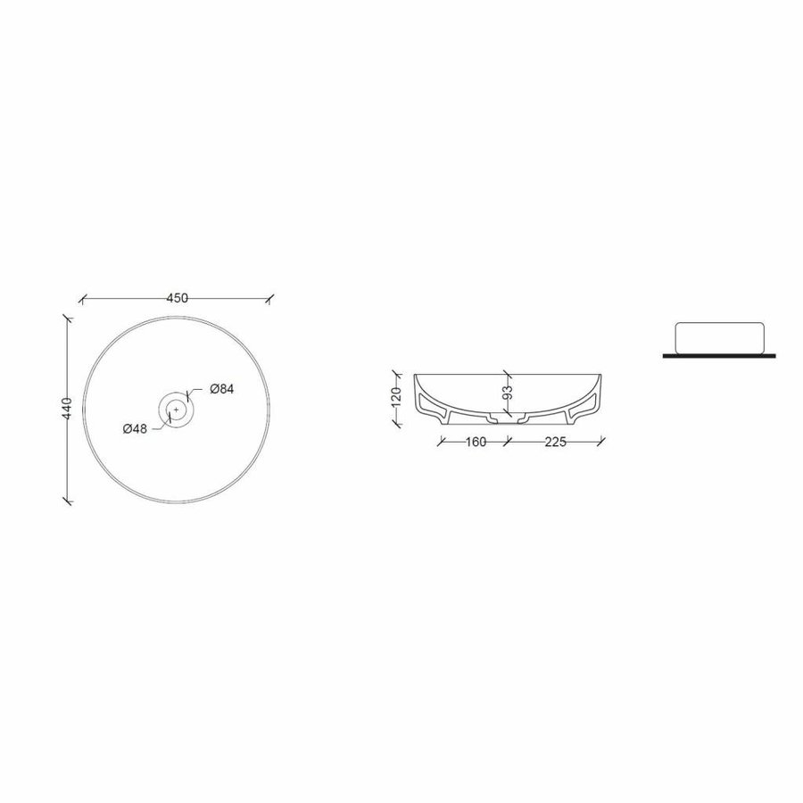 Opbouw Waskom Salenzi Form 45cm Mat Groen (inclusief bijpassende clickwaste)