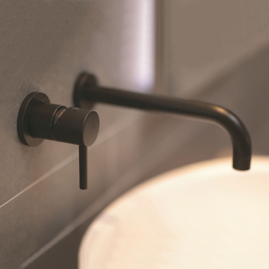 Wastafelmengkraan Luca Sanitair Bongio Inbouw 16cm Uitloop Mat Zwart