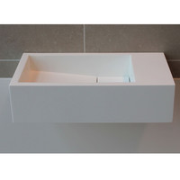 Fontein Luca Sanitair 35x18x9cm Solid Surface Zonder Kraangat Links Of Rechts Mat Antraciet