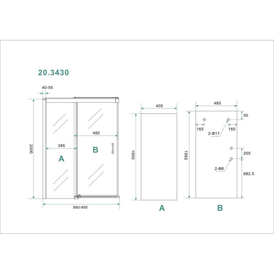 Nisdeur Wiesbaden Softclose 2.0 Douchedeur 90x200 cm 8mm Aluminium NANO Coating