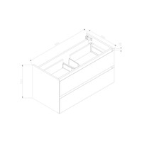 Onderkast Sanilux Infinity 100x47x50 cm Century Oak (exclusief wastafel)