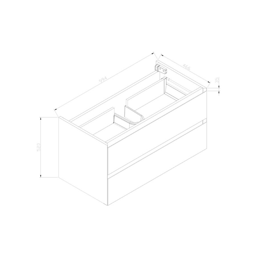 Onderkast Sanilux Infinity 100x47x50 cm Century Oak (exclusief wastafel)