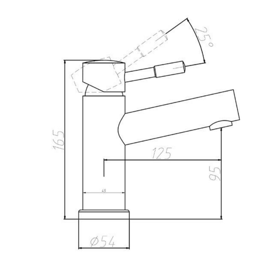 Wastafelmengkraan Sanilux Rond 16,5 cm RVS