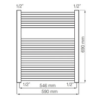 Designradiator Haceka Gobi Adoria 59x69 cm Wit 6-Punts Aansluiting (368 Watt)