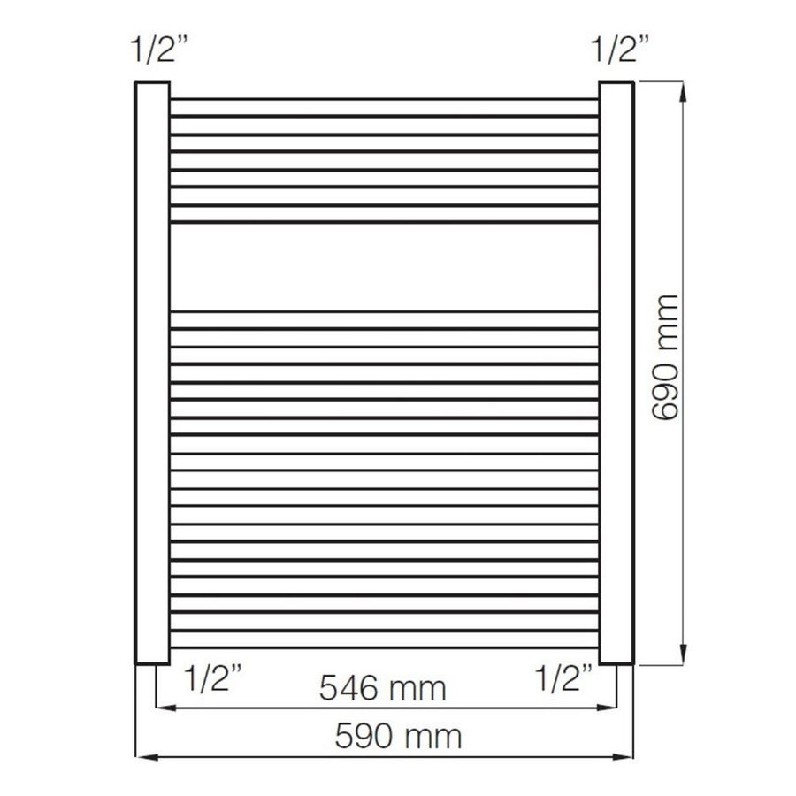 Designradiator Haceka Gobi Adoria 59x69 cm Wit 6-Punts Aansluiting (368 Watt)
