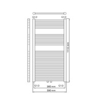 Designradiator Haceka Gobi Adoria 59x111 cm Wit 6-Punts Aansluiting (565 Watt)