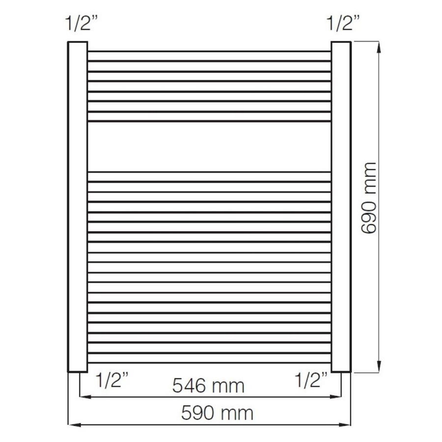 Designradiator Haceka Gobi Adoria 59x69 cm Chroom 6-Punts Aansluiting (258 Watt)