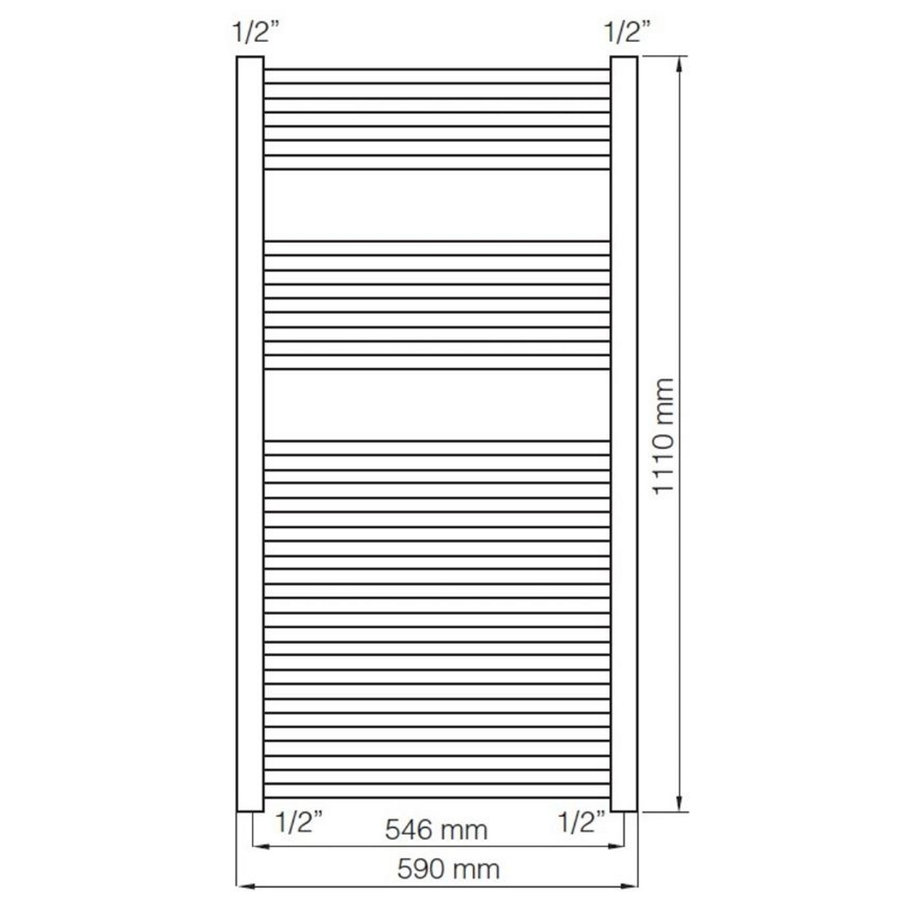 Designradiator Haceka Gobi Adoria 59x111 cm Chroom 6-Punts Aansluiting (395 Watt)