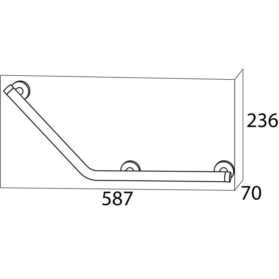 Veiligheidsgreep Tiger Boston Comfort en Safety 135 Graden Links RVS Glans