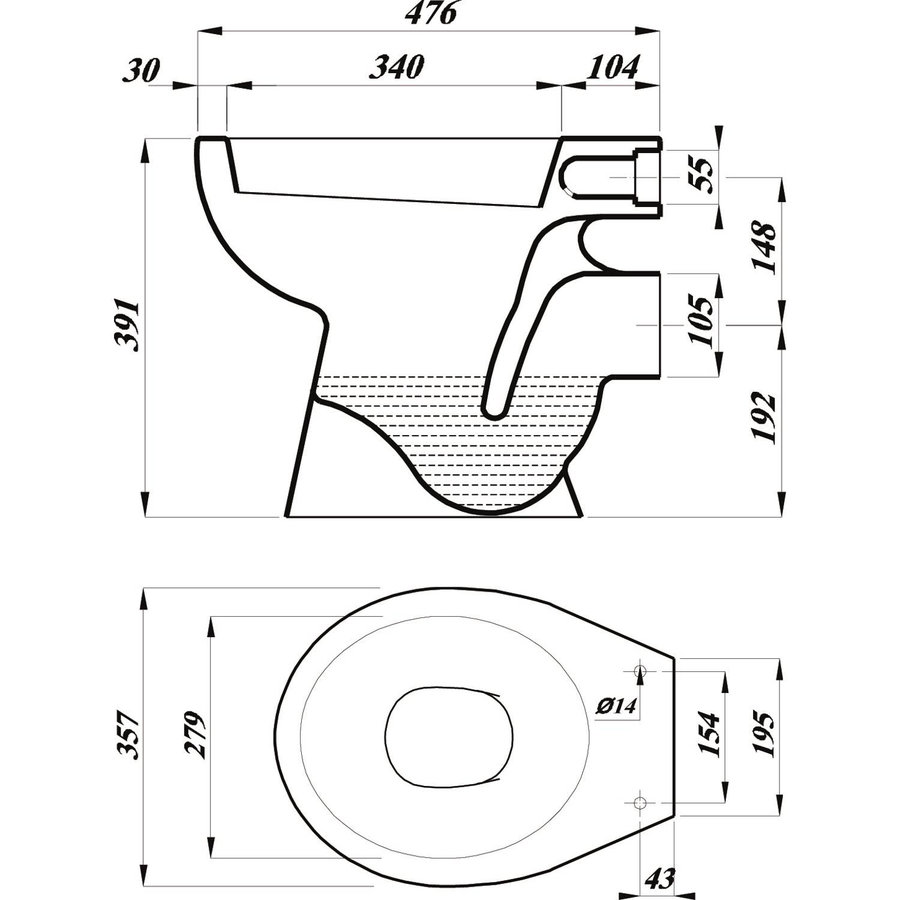 Vrijstaande Toiletpot Van Marcke ISIFIX Muuraansluiting (H(PK) 19.2 cm Wit