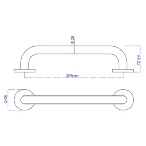 Badgreep Plieger Uni 30 cm RVS Brushed 