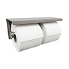 Wiesbaden Toiletrolhouder met Plateau Legplankje Dubbel Wiesbaden 304 RVS