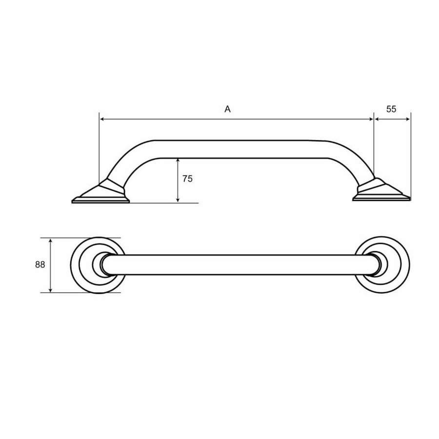 Wandbeugel Handicare Linido Aangepast Sanitair 100 cm Wit