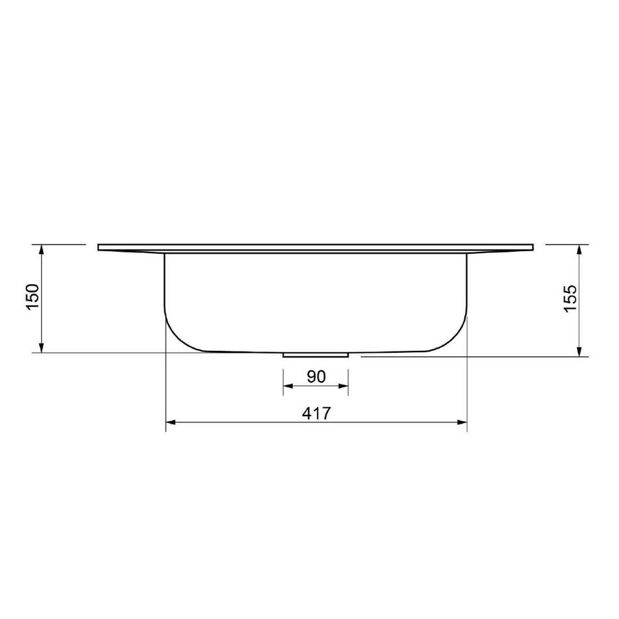 Wastafel Ideavit Solidcap 2.0 Opbouw 60x45x15.5 cm Solid Surface Mat Wit
