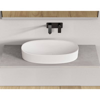 Wastafel Ideavit Colidcliff-70 Opbouw 70x35x12.5 cm Solid Surface Mat Wit