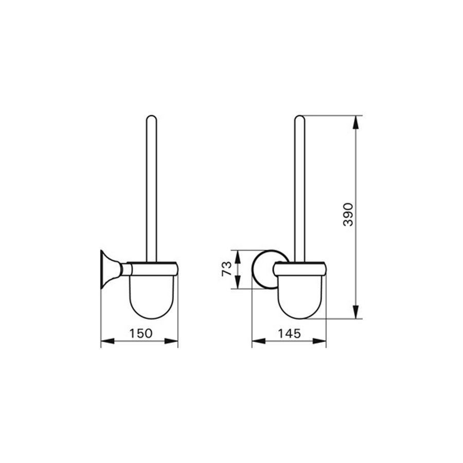 Toiletborstelhouder Handicare Linido Aangepast Sanitair 39x14,5x15 cm Wit