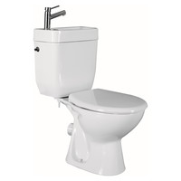 Toilet met Ingebouwde Fontein Keramiek Wit (incl kraan en afvoer)