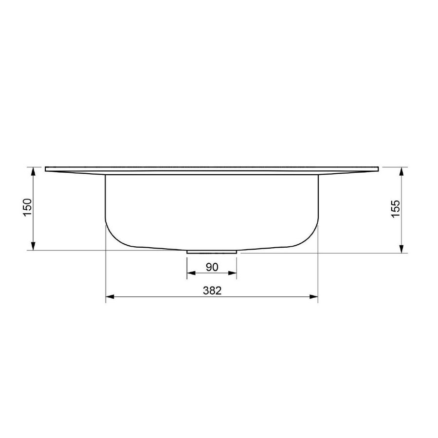 Wastafel Ideavit Solidcap 3.0 Opbouw 60x45.2x15.5 cm Solid Surface Mat Wit