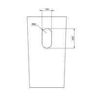 Wastafel Ideavit Colidcliff Staand Model 50x35x90 cm Solid Surface Mat Wit