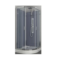 Douchecabine Allibert Everest 225x90x90 cm Kwartrond Hoekinstap Schuifdeuren 4mm Helder Glas